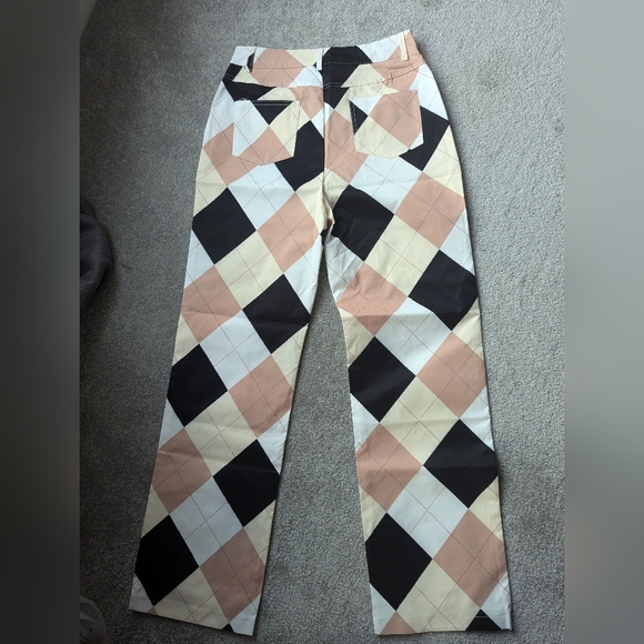 Argyle print canvas pants - Picture 3 of 3